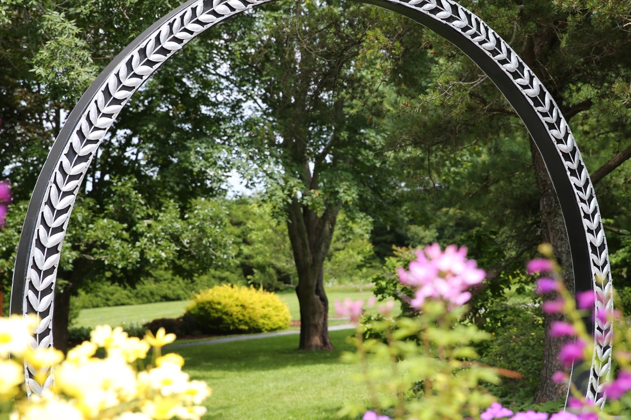 Barley Arch at the entrance to the alumni gardens