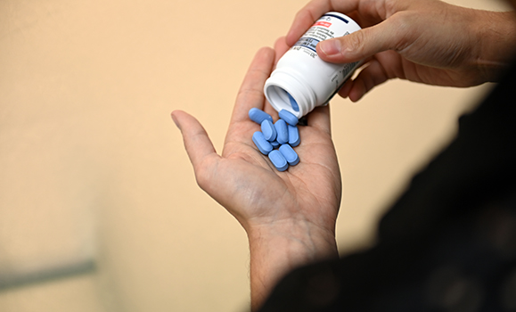 A pill container with PrEP.